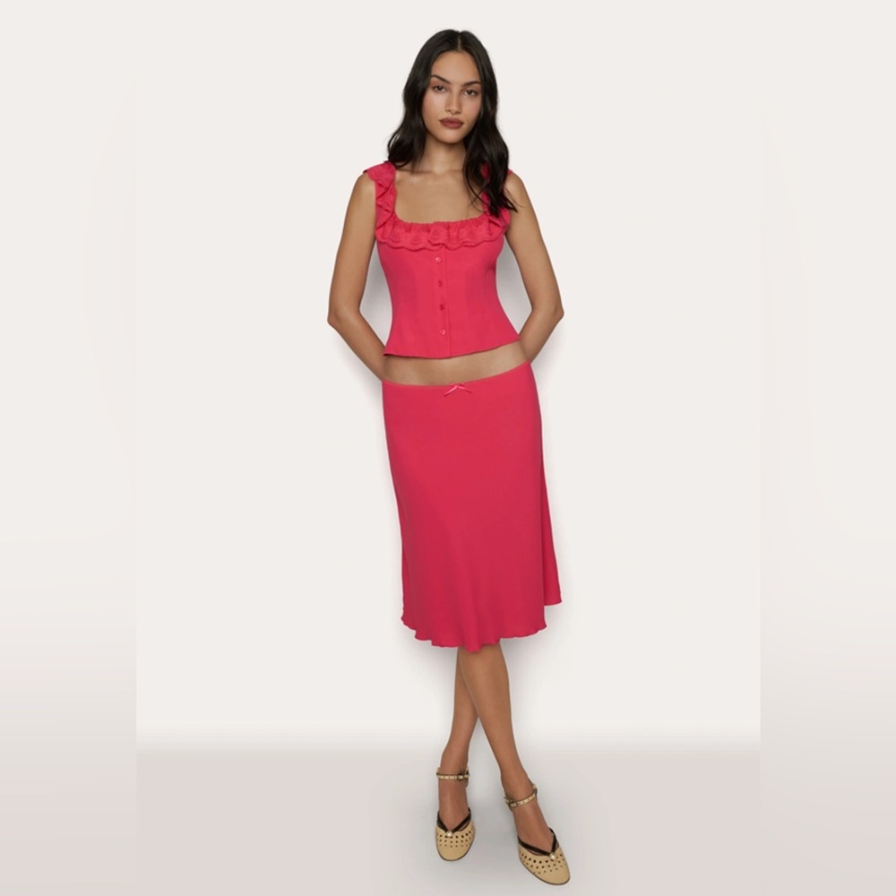 Guizio Paloma Lace Top & Skirt SET - NWT Pink